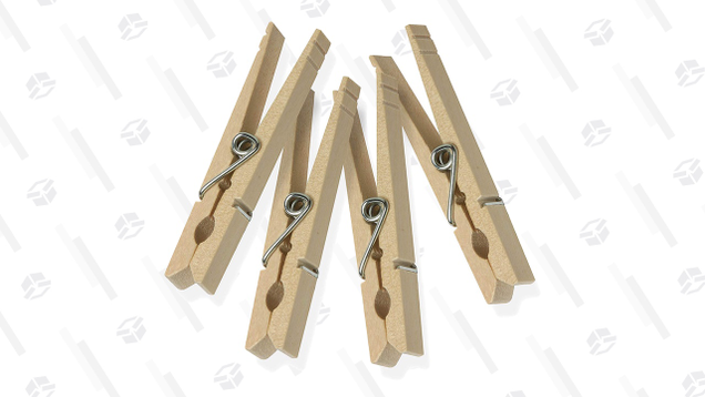 Wooden Clothes Pins are extremely affordable, don’t take up much space, and aren’t made from plastic, if you care about such things.